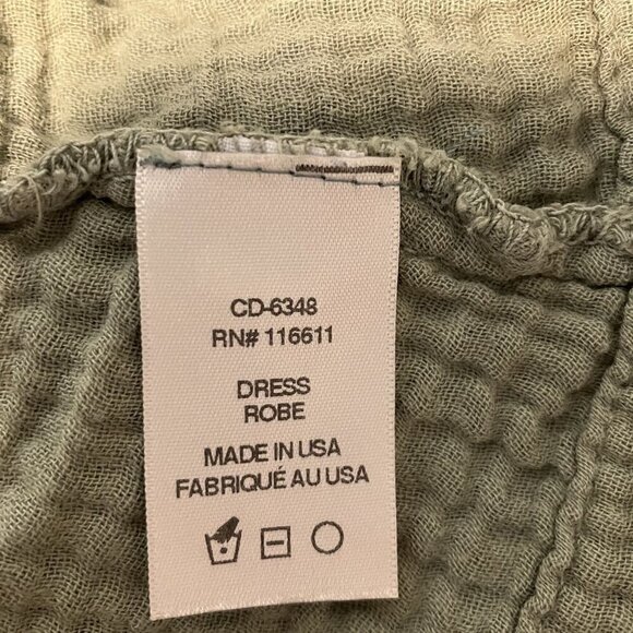 Amadi Anthropologie Sage Green Lightweight Off-the-Shoulder Mini Dress Sz XS - Picture 5 of 8